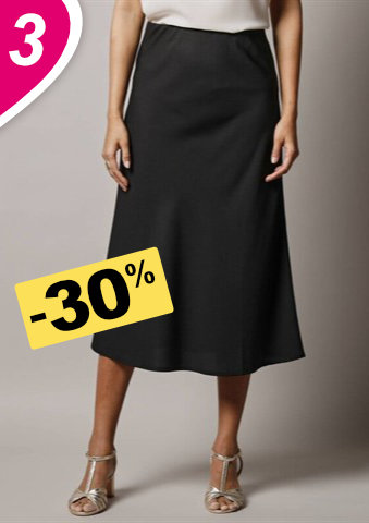 Rozšířená krepová midi sukně s pružným pasem