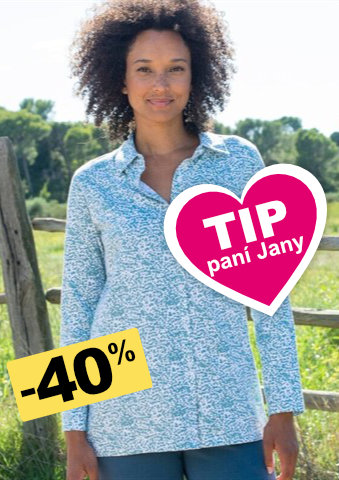 Tunikové tričko s potiskem a dlouhými rukávy