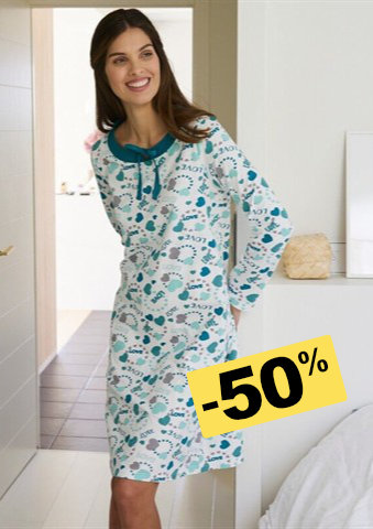 Noční košile s potiskem srdcí