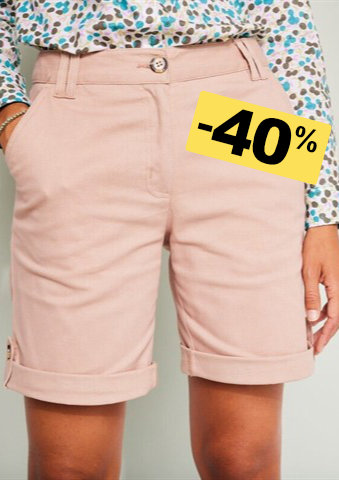 Strečové chino bermudy s nastavitelnou délkou