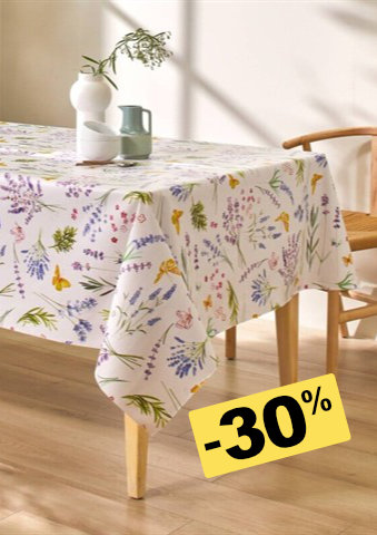 Voskovaný ubrus s potiskem květin