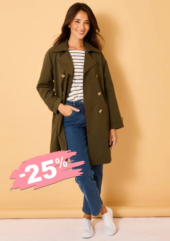 Nepromokavý trenčkot s odnímatelným páskem