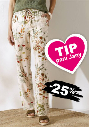 Široké vzdušné kalhoty s potiskem květin