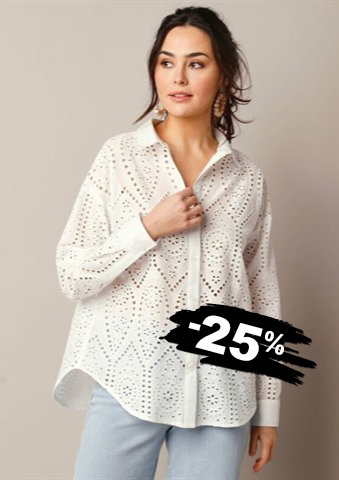 Košilová halenka s anglickou výšivkou