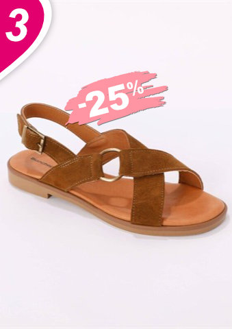 Kožené sandály s překříženými pásky