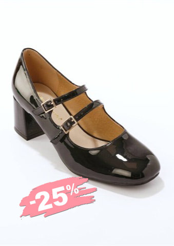 Lakované polobotky na podpatku