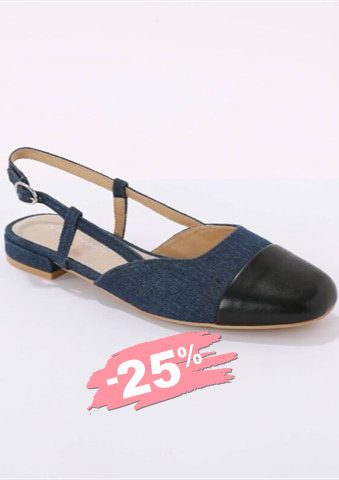 Dvoubarevné slingback baleríny