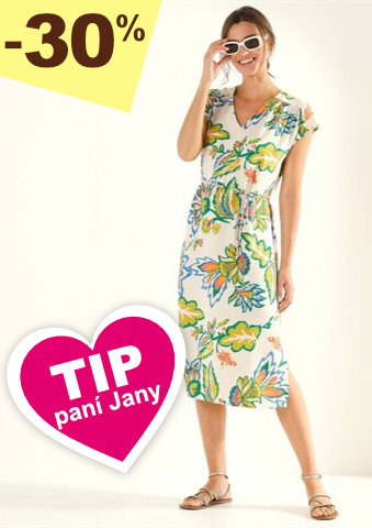 Šaty s krátkými rukávy a potiskem