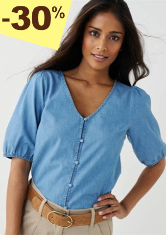 Džínová halenka na knoflíčky