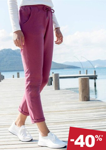 Moltonové jogging kalhoty s pružným pasem