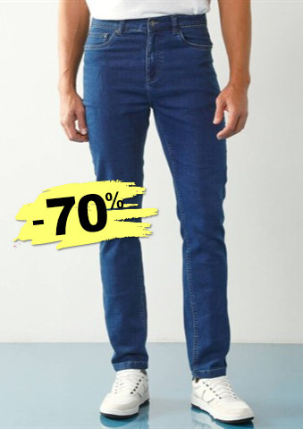 Rovné džíny s 5 kapsami ze strečového denimu, pro střední výšku postavy